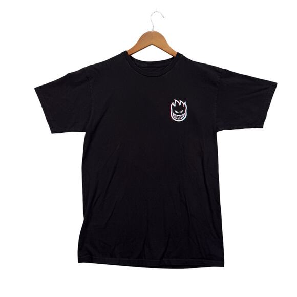 Spitfire Other - Thrashed Spitfire Skateboard Wheels T Shirt Black 3D Swirl Design 90s Indie sz M